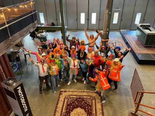 Groepsfoto lipdub teambuilding